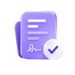 Signed digital form with approval checkmark